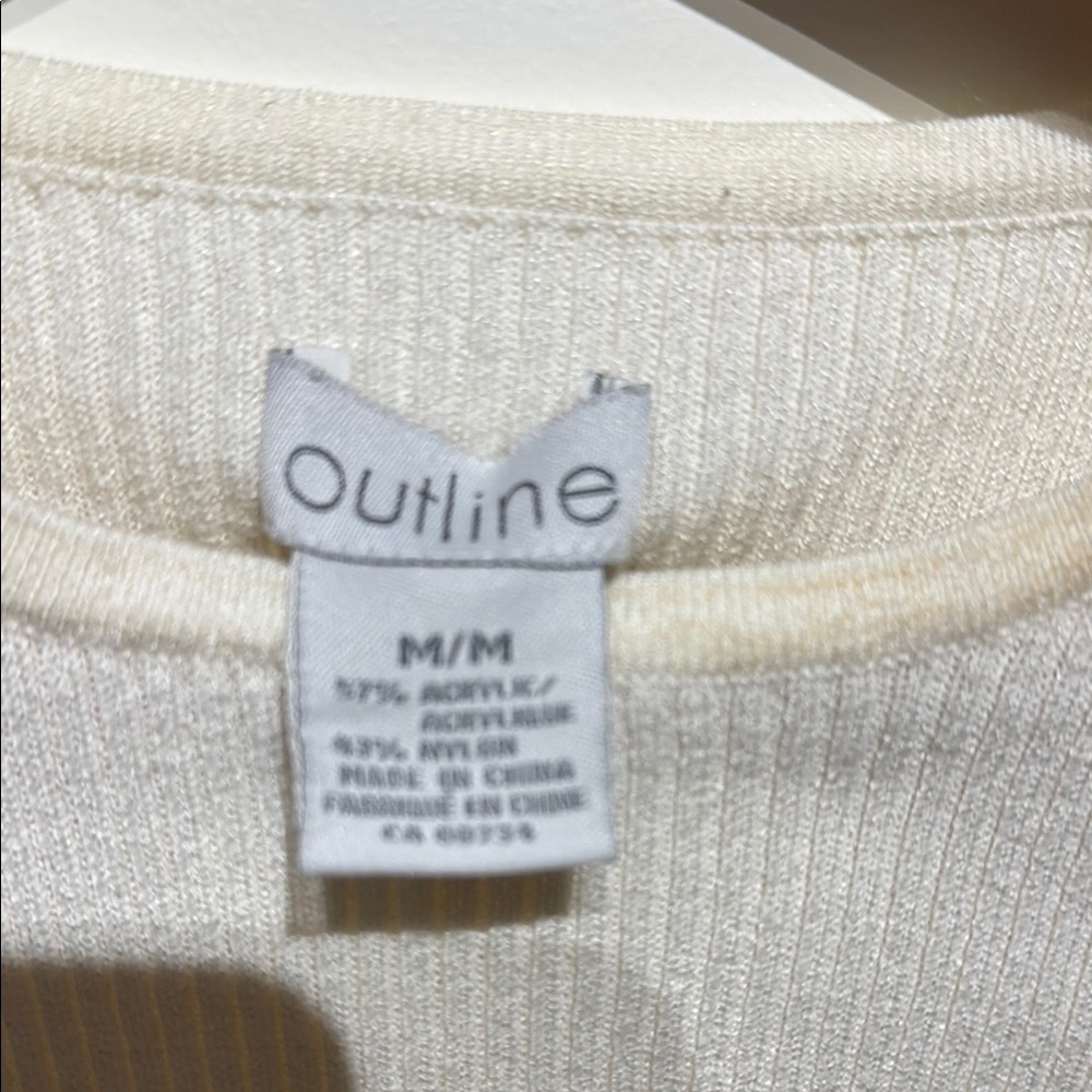 Outline Cream Ribbed Top - Picture 2 of 3